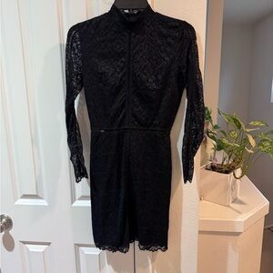 Wilfred Black Lace Long-Sleeve Dress